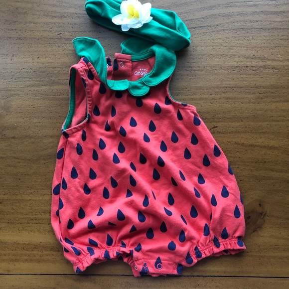 cat and jack strawberry romper